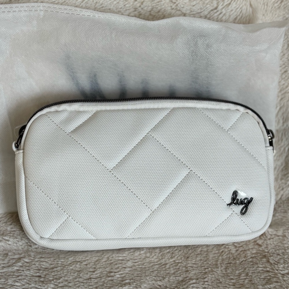 NWT Lug Coupe XL Matte Luxe Convertible Crossbody Bag - white